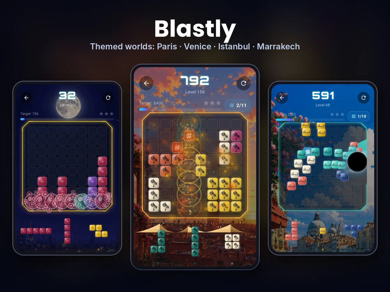Blastly: Paris, Venedik, İstanbul ve Marakeş dünyaları