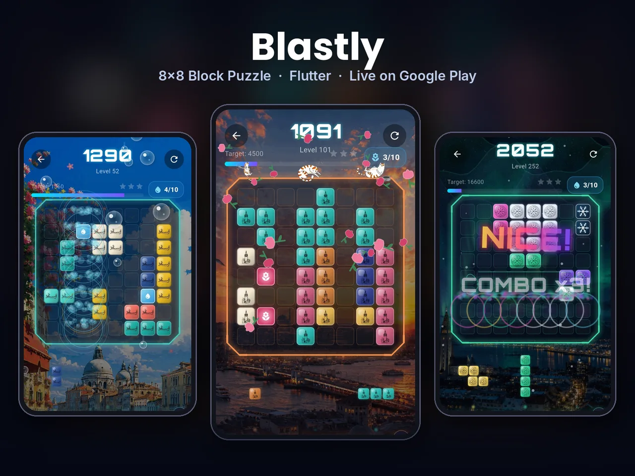 Blastly: 8×8 blok bulmaca, Google Play'de