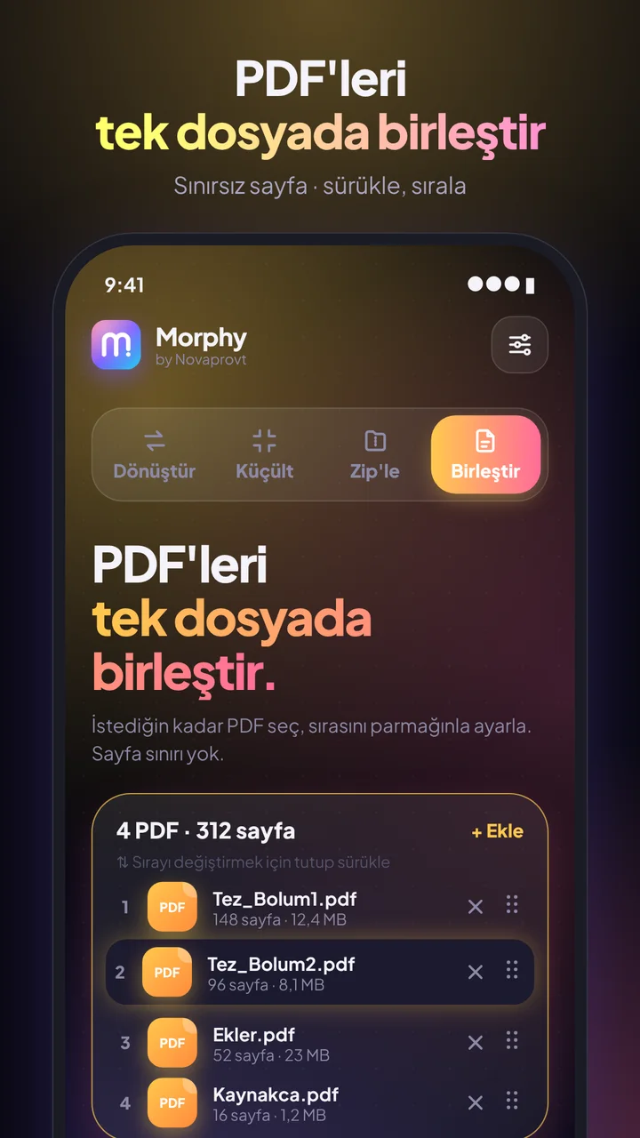 Morphy: PDF'leri tek dosyada birleştir