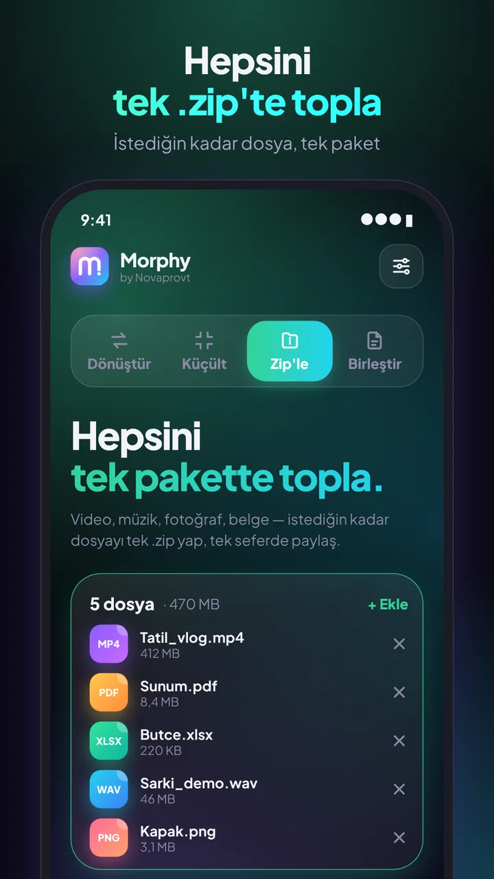 Morphy: hepsini tek zip'te topla